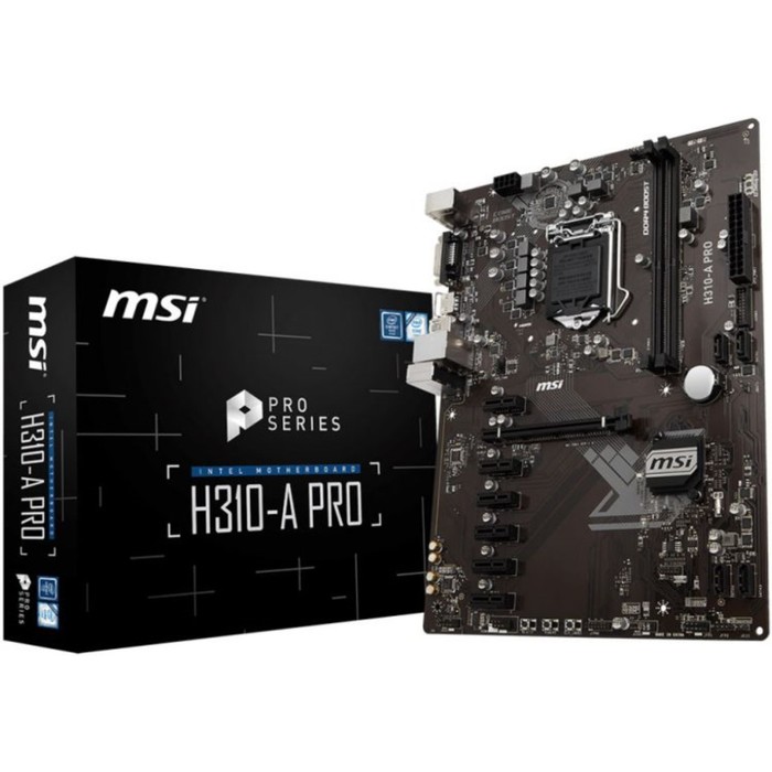 Материнская плата MSI H310-A PRO Soc-1151v2 Intel 2xDDR4 ATX AC`97 (7.1) GbLAN+DVI+HDMI