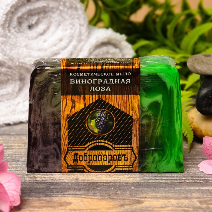 Косметическое мыло для бани и сауны "Виноградная лоза", "Добропаровъ", 100 гр.