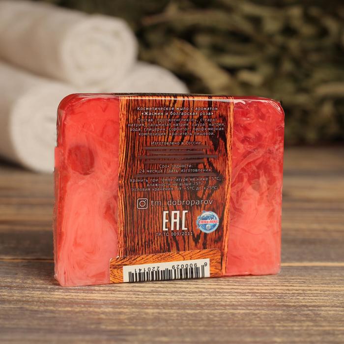 Косметическое мыло для бани и сауны "Цветы болгарской розы и жасмина", "Добропаровъ", 100 гр 29220