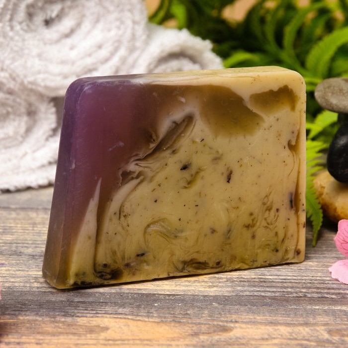 Натуральное мыло для бани и сауны "Пивные дрожжи — Лаванда" 100гр