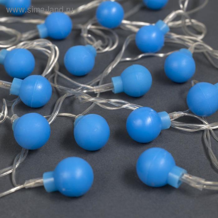 фото Гирлянда «нить» 5 м с насадками «шарики синие», ip20, прозрачная нить, 30 led, свечение синее, 8 режимов, 220 в luazon lighting