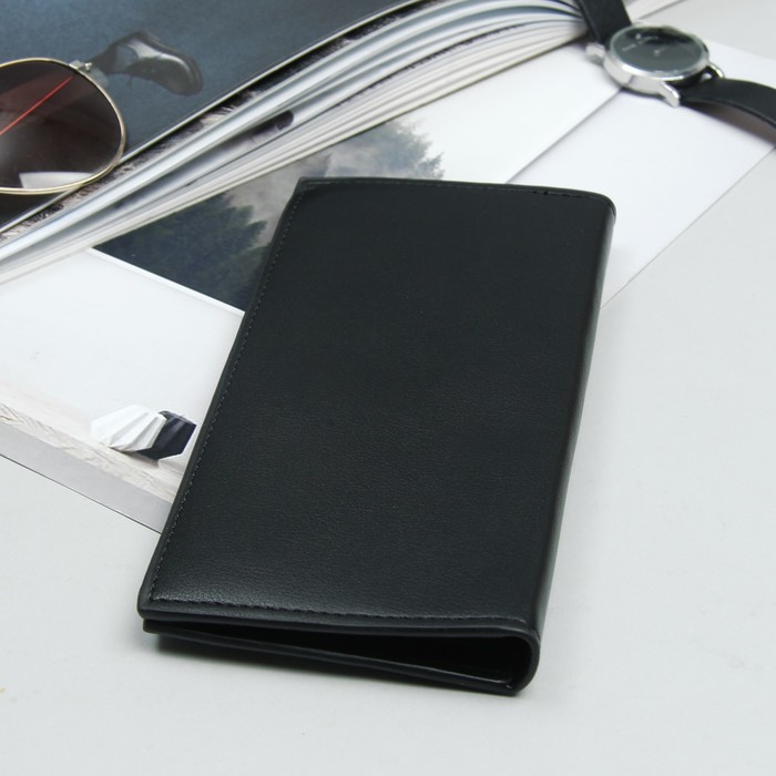 Кошелёк мужской, 4 отдела, для карт, для монет, цвет чёрный