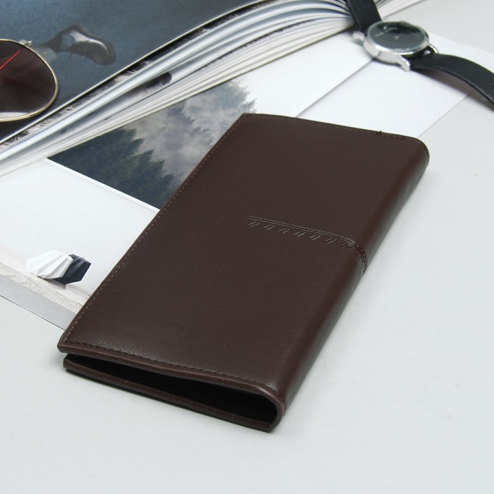 Кошелёк мужской, 4 отдела, для карт, для монет, цвет коричневый