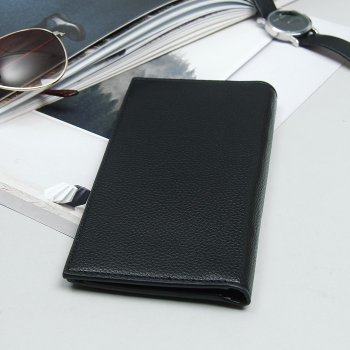 Кошелёк мужской, 4 отдела, для карт, для монет, цвет чёрный