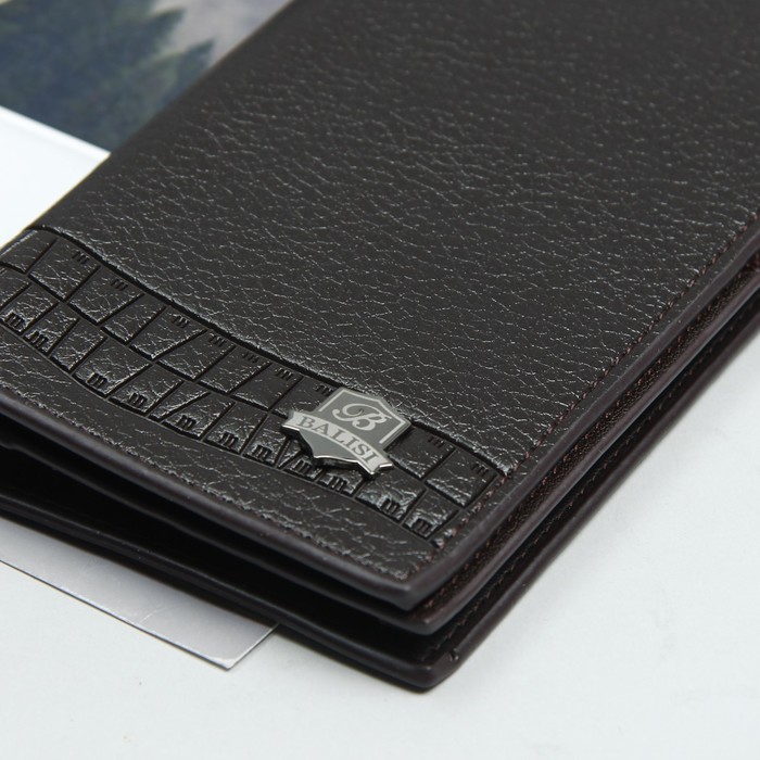 Кошелёк мужской, 4 отдела, для карт, для монет, цвет коричневый