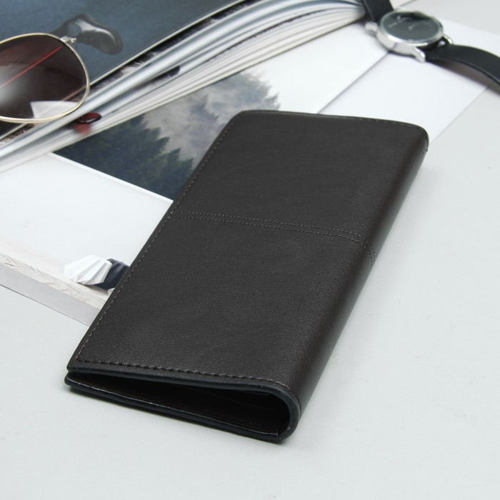 Кошелёк мужской, 4 отдела, для карт, для монет, цвет коричневый