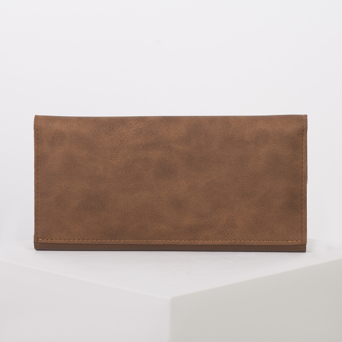 Кошелёк женский, 3 отдела, для карт, для монет, цвет коричневый