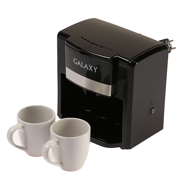 Кофеварка электрическая Galaxy GL 0708, 750 Вт, объем 0.3 л, 2 керам чашки в компл., чёрная