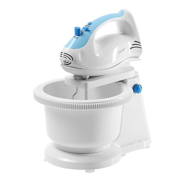 Миксер Galaxy GL 2204, 300 Вт 220 В, чаша 2 л, 2 комплекта насадок, 5 скор., режим "Турбо"
