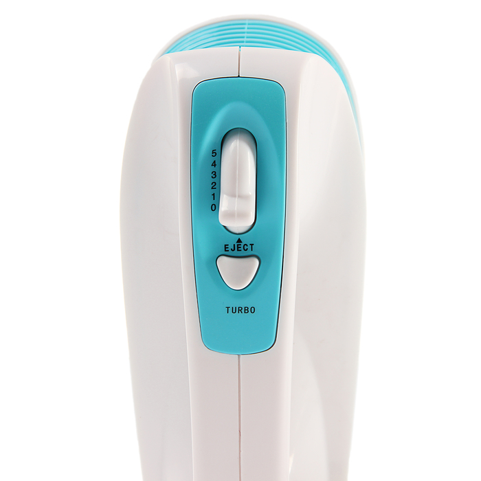 Миксер Galaxy GL 2208, 300 Вт, 2 комплекта насадок, 5 скоростей, режим "Турбо", голубой