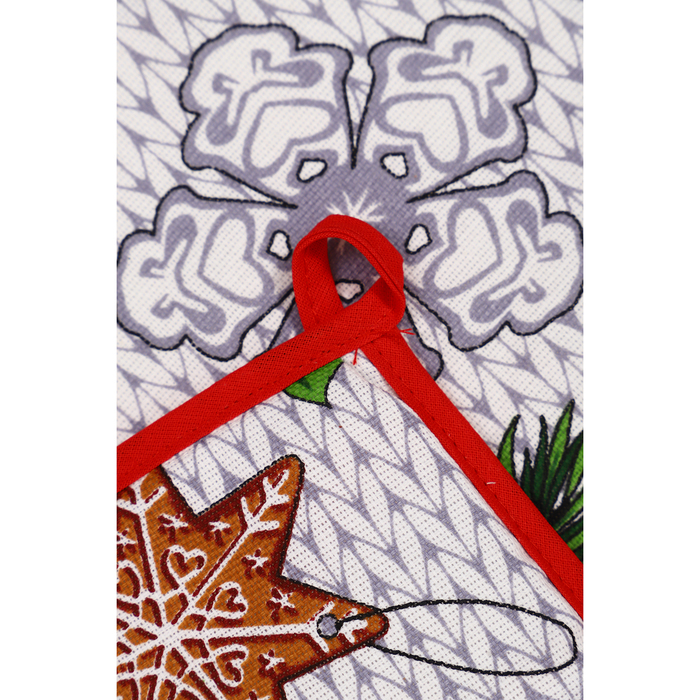 Прихватка 20х20см DomoVita 2шт в пакете, Новогодняя фантазия, хлопок 170 г/м2 рогожка
