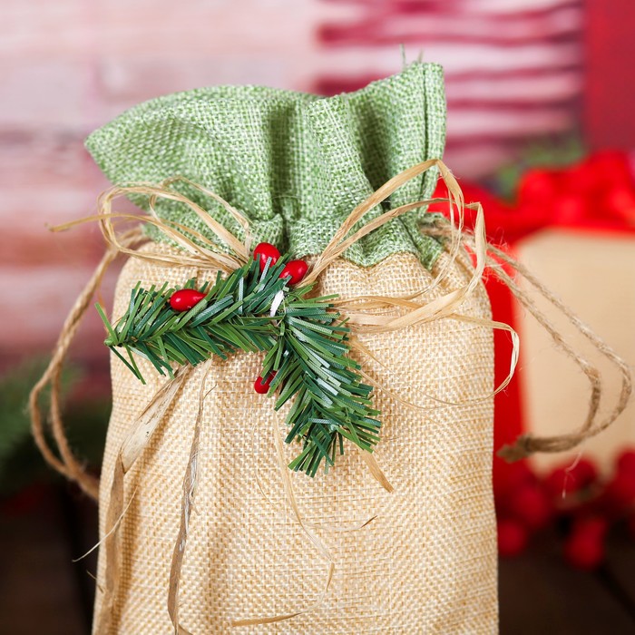 Мешок для подарков на завязках 15 х 25 см