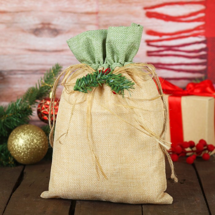 Мешок для подарков на завязках 20 х 30 см
