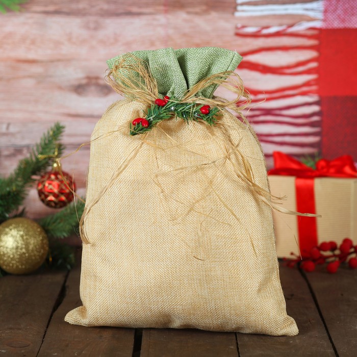 Мешок для подарков на завязках 25 х 32 см