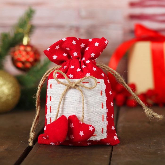 Мешочек для подарков "Звёздочка" на завязках, цвета МИКС,10 х 15 см
