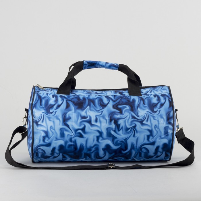 Сумка спортивная «Разводы», отдел на молнии, длинный ремень, цвет голубой