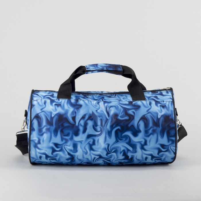 Сумка спортивная «Разводы», отдел на молнии, длинный ремень, цвет голубой