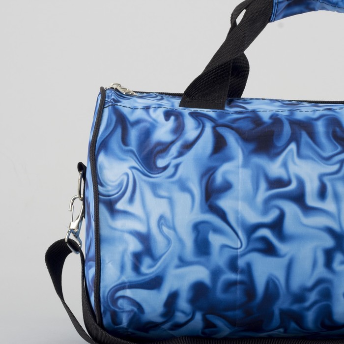 Сумка спортивная «Разводы», отдел на молнии, длинный ремень, цвет голубой