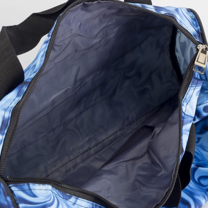 Сумка спортивная «Разводы», отдел на молнии, длинный ремень, цвет голубой