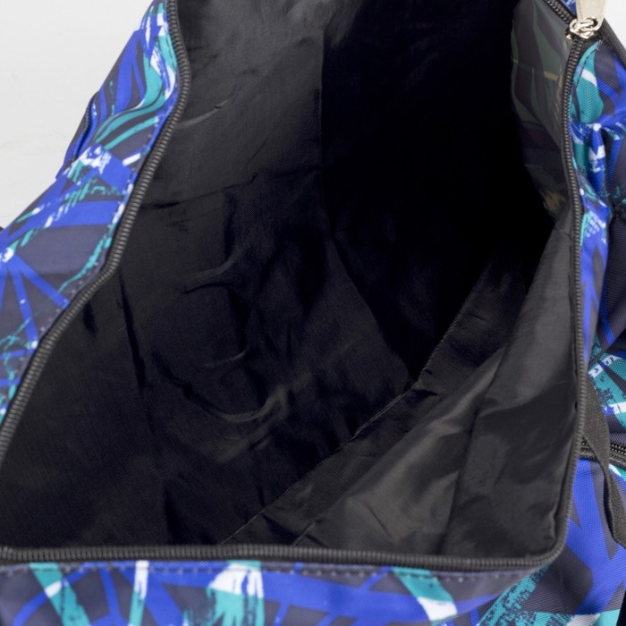 Сумка спортивная «Лучи», отдел на молнии, наружный карман, длинный ремень, цвет чёрный/зелёный