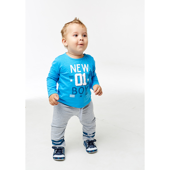 Лонгслив для мальчика, голубой, рост 92 см