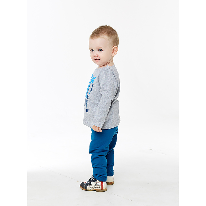 Лонгслив для мальчика, серый меланж, рост 92 см