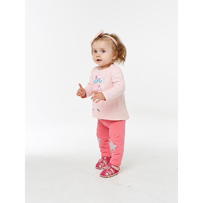 Лонгслив для девочек, светло-розовый, рост 74 см
