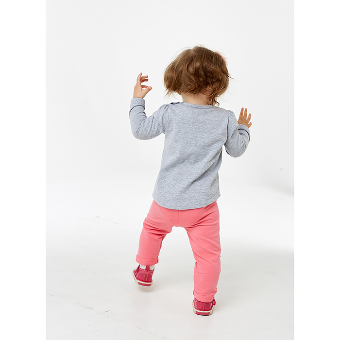 Лонгслив для девочек, серый меланж, рост 74 см