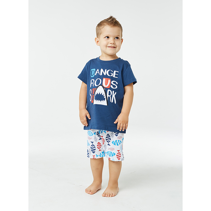 Пижама для мальчика А.104-006-00001, синий/рыбки, рост 92