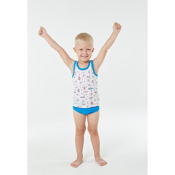 Майка для мальчика А.103-010-00001, роботы, рост 92