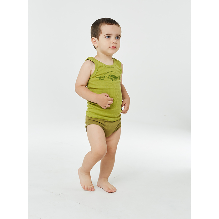 Комплект для мальчика (майка, трусы) А.303-007-00001 , темно-болотный, рост 86