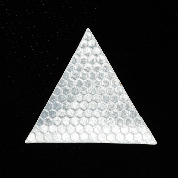 Светоотражающая наклейка, треугольник 5x5 см, белый