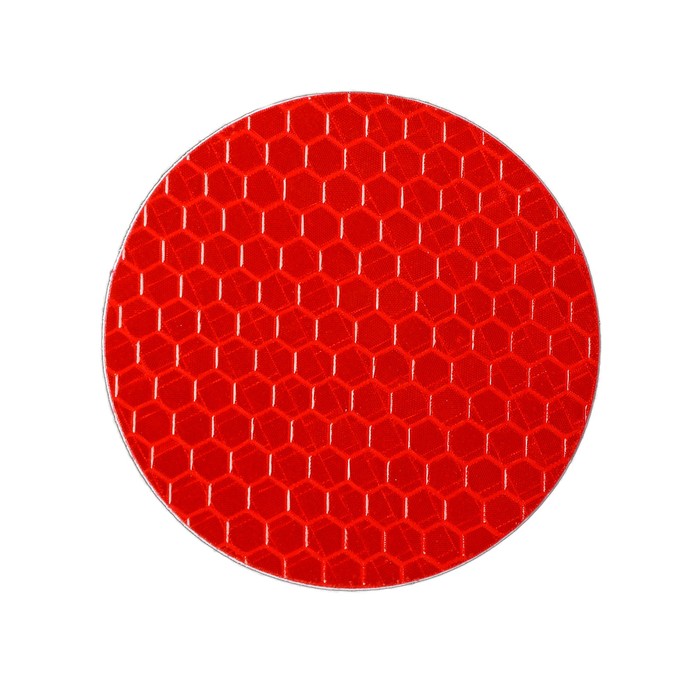 Наклейка на авто, светоотражающая, круг d 5 cм, красный