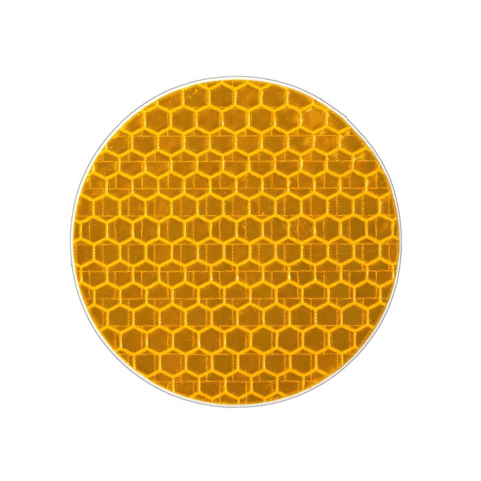 Наклейка на авто, светоотражающая, круг d 5 cм, желтый