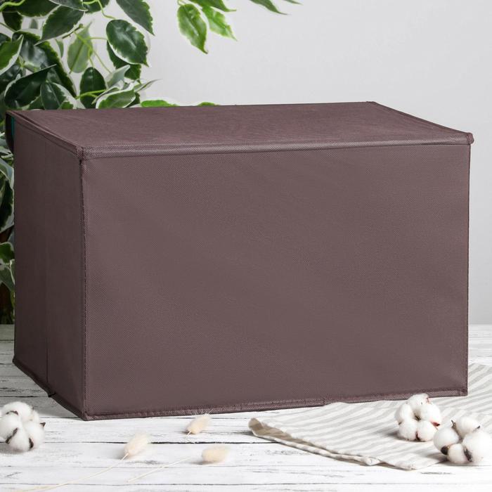 Короб для хранения с крышкой 47х31х30 см "Селика", цвет коричнево-зелёный