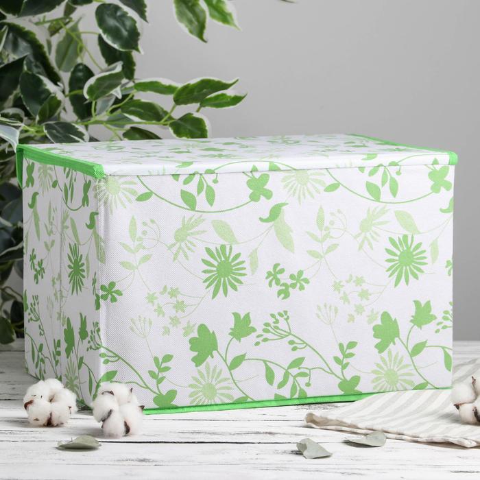 Короб для хранения с крышкой 38х25х25 см "Листочки"