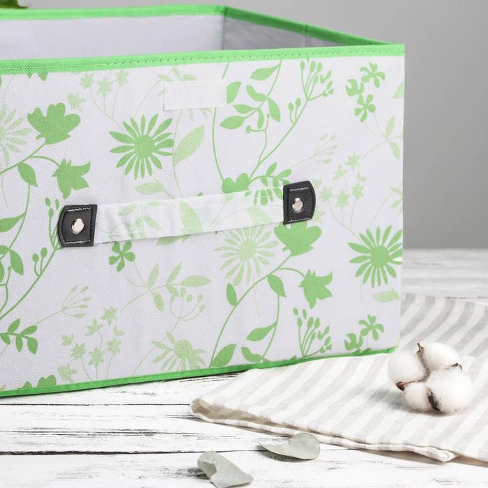 Короб для хранения с крышкой 38х25х25 см "Листочки"