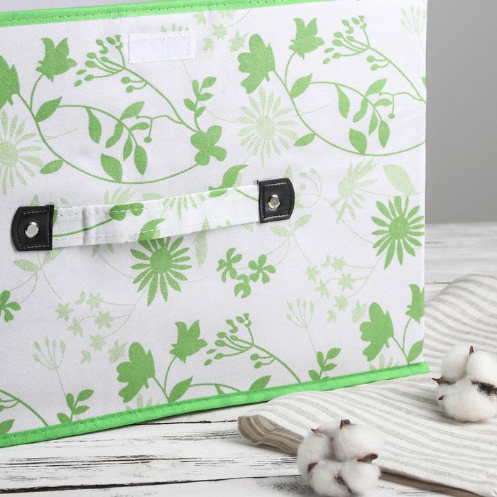 Короб для хранения с крышкой 47х31х30 см "Листочки"