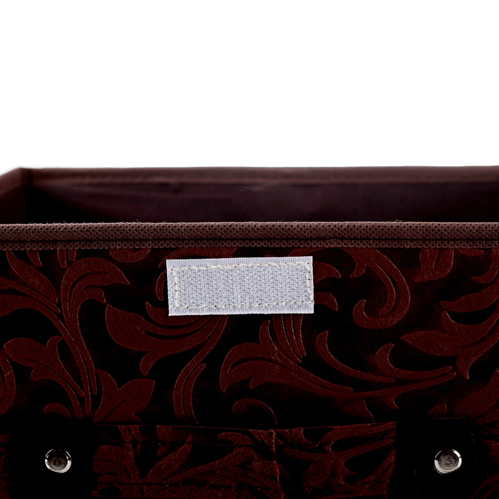 Короб для хранения с крышкой 27х20х16 см "Мотив", цвет коричневый