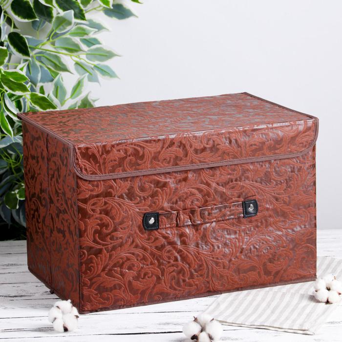 Короб для хранения с крышкой 47х31х30 см &quot;Мотив&quot;, цвет коричневый