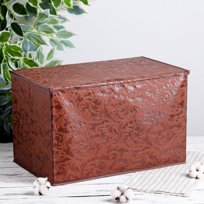 Короб для хранения с крышкой 47х31х30 см "Мотив", цвет коричневый