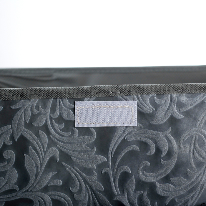 Короб для хранения с крышкой 38х25х25 см "Мотив", цвет серый