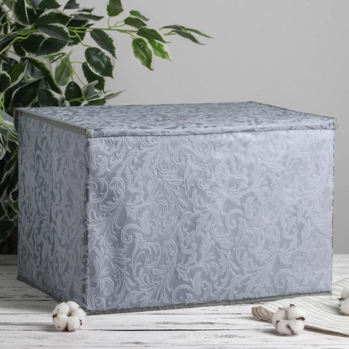 Короб для хранения с крышкой 47х31х30 см "Мотив", цвет серый