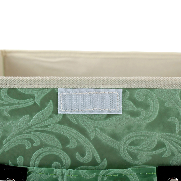 Короб для хранения с крышкой 27х20х16 см "Мотив", цвет зелёно-бежевый