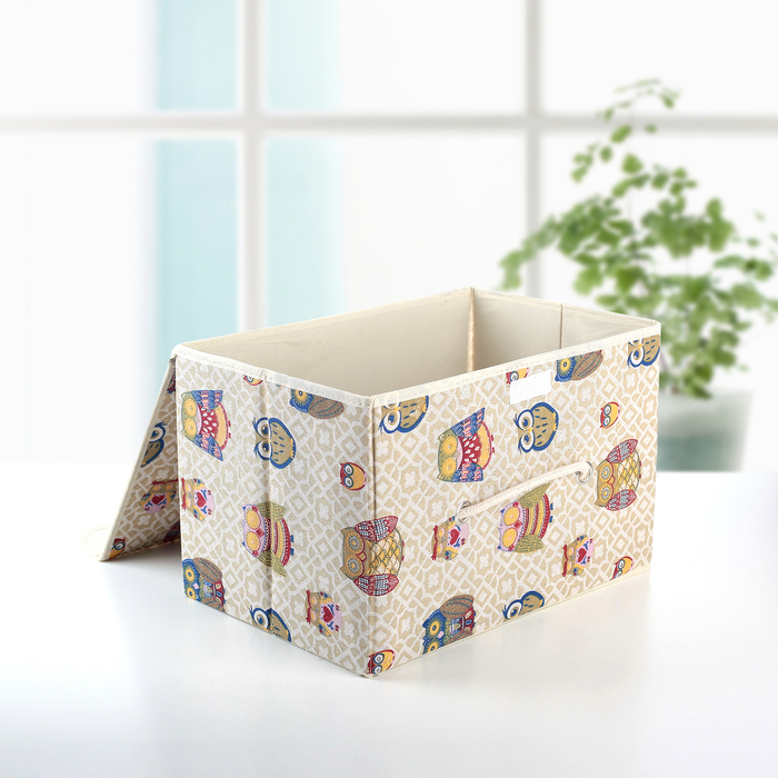 Короб для хранения с крышкой 39х26х24 см "Совушки"