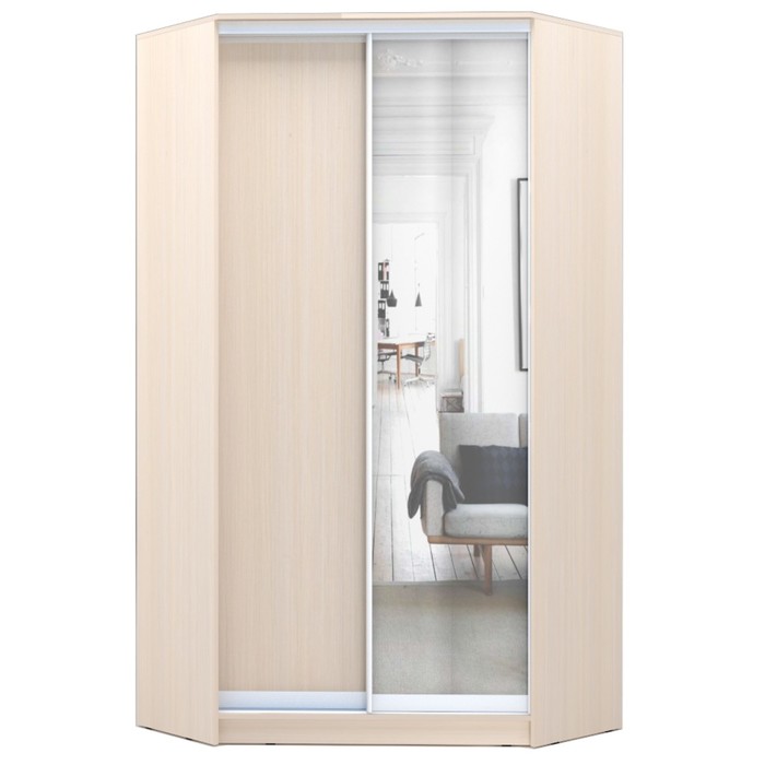 Угловой шкаф-купе Хит-У-23-4-15, 2300х1103х1103 ЛДСП+зеркало Дуб Девонширский