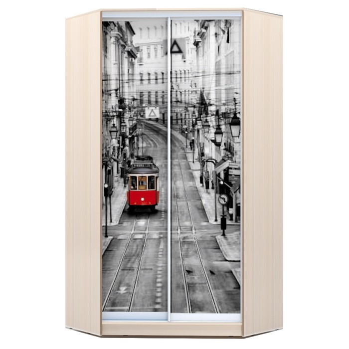 Угловой шкаф-купе Хит-У-23-4-77, 2300х1103х1103 Дуб Девонширский/Лондон