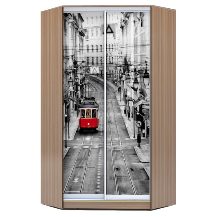 Угловой шкаф-купе Хит-У-23-4-77, 2300х1103х1103 Ясень шимо тёмный/Лондон