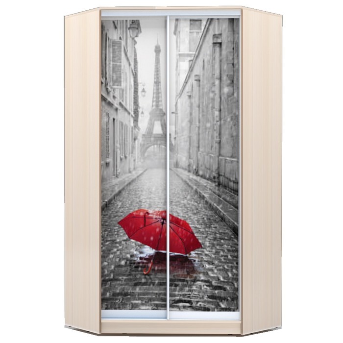 Угловой шкаф-купе Хит-У-23-4-77, 2300х1103х1103 Дуб Девонширский/Париж