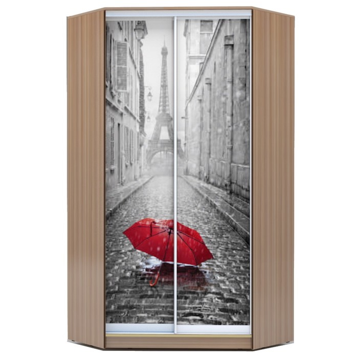 Угловой шкаф-купе Хит-У-23-4-77, 2300х1103х1103 Ясень шимо тёмный/Париж